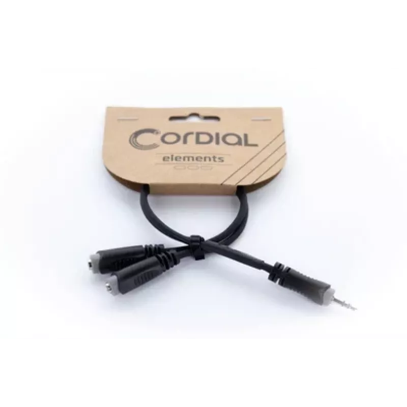 Cordial 14883 cavo adattatore Y stereo 3,5 mm, 1x jack maschio a 2x jack femmina, 0,3 m, nero