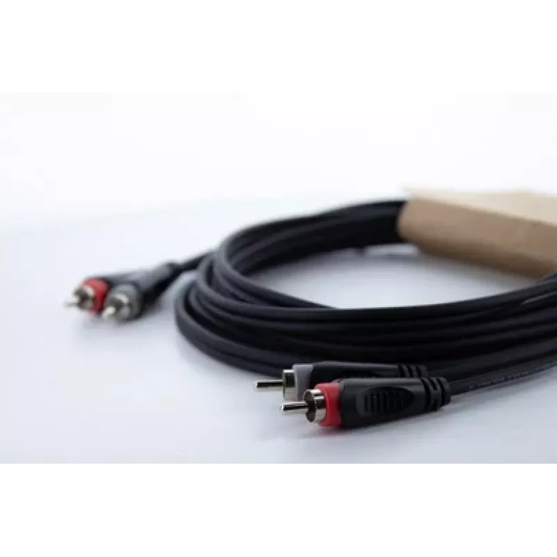 Cordial 14838 cavo audio stereo RCA 6m nero PVC gemello (2x RCA maschio su 2x RCA maschio)