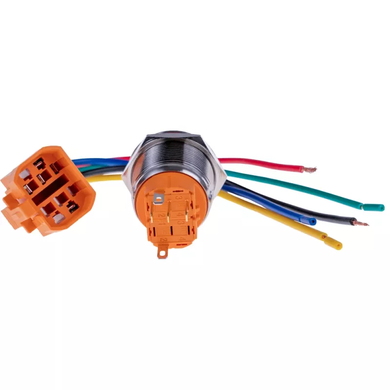 JOY-IT BUTTON22A-M-GR pulsante, verde, 250V AC 3A, IP67 IK10, 25mm