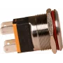 JOY-IT Button22C-02 interruttore a pulsante con funzione a scatto, rosso, 240 V AC, 15 A, IP67, IK10, montaggio a pannello