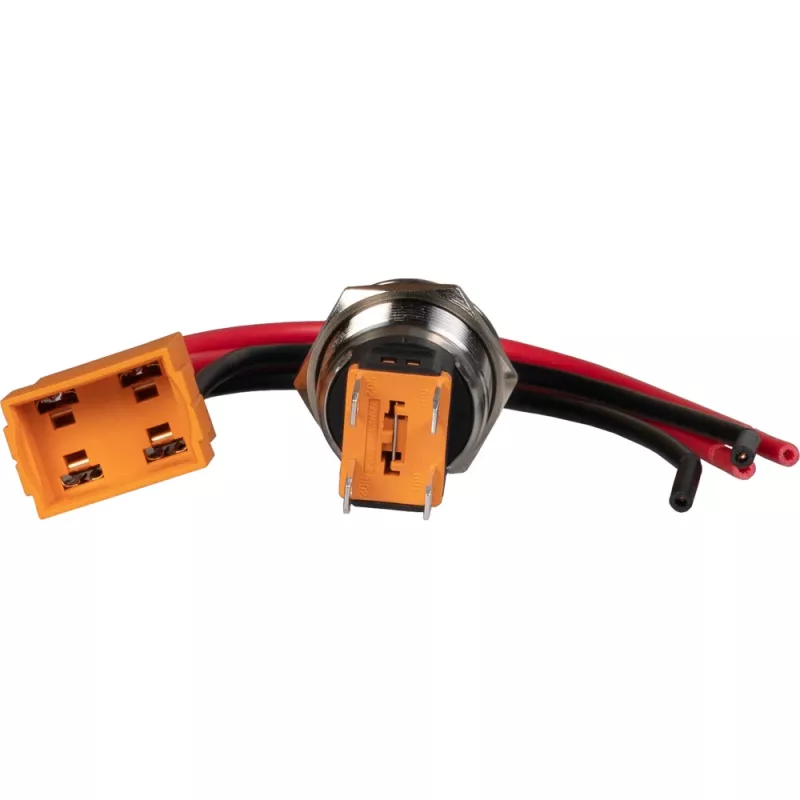 JOY-IT Button22C-02 interruttore a pulsante con funzione a scatto, rosso, 240 V AC, 15 A, IP67, IK10, montaggio a pannello
