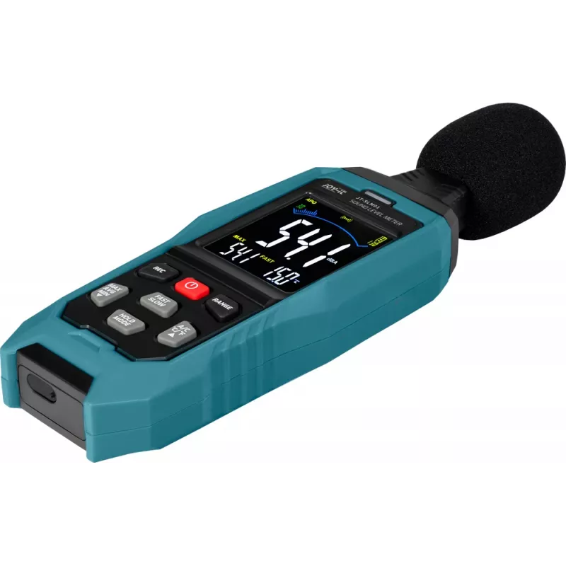 JOY-IT JT-SLM01 fonometro con display a colori e data logger, 30-130 dB, 31,5 Hz - 8 kHz