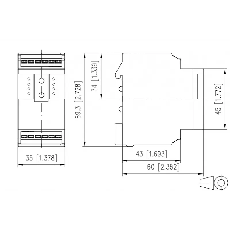 METZ MR-F-AO4 modulo di uscita analogica Modbus RTU, 4 canali, RS485, 16 bit, guida DIN 110835130270
