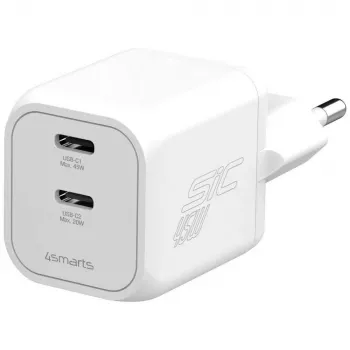 4smarts PDPlug SiC Dual 45W 2C caricabatterie da parete bianco