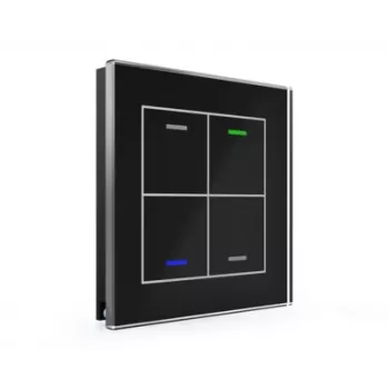 MDT tasto in vetro II Light 4 canali RGBW nero BE-GTL4TS.01S