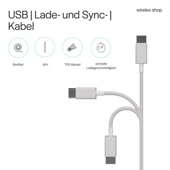 Flexline cavo USB di ricarica e sincronizzazione, USB-A su USB-C, 2.0, ABS, bianco, 0,5m (FL31-13040)