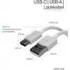 FLEXLINE FL31-13043 cavo USB-A su USB-C di ricarica e sincronizzazione, 2.0, ABS, bianco, 2m