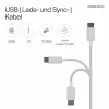 FLEXLINE FL31-13043 cavo USB-A su USB-C di ricarica e sincronizzazione, 2.0, ABS, bianco, 2m