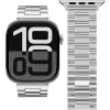 VONMÄHLEN Link cinturino 2 per Apple Watch 44/45/46/49mm, acciaio inox, argento