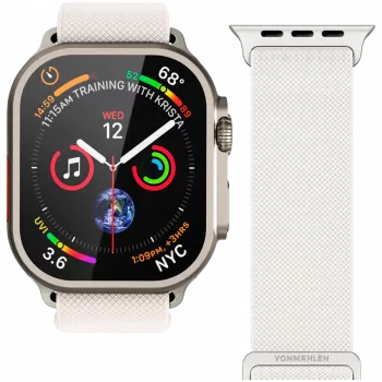 VONMÄHLEN Classic Nylon Loop per Apple Watch 40/41/42mm, Crema