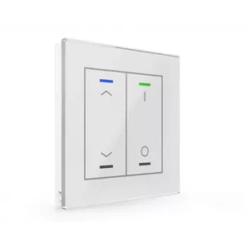 MDT BE-GTL2TW.C1 Glass Push Button II Light 2 canali RGBW con sensore di temperatura, bianco, KNX