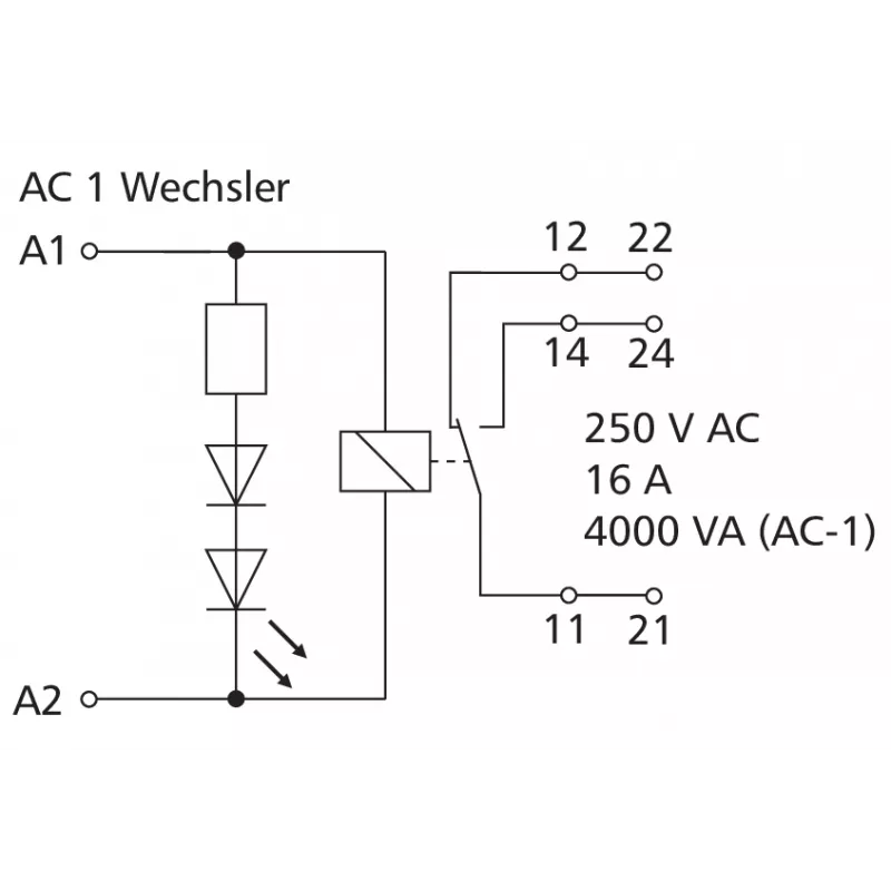 METZ Connect RM21 relè di potenza miniaturizzato 24 V AC 1 scambio 16 A PCB 11051110