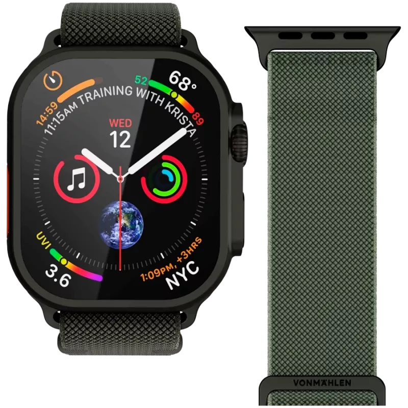 VONMÄHLEN Classic Nylon Loop 44/45/49 mm taglia unica Olive Black