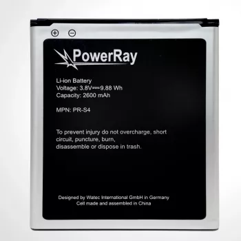 PowerRay batteria ricaricabile PR-S4 per Samsung Galaxy S4, 2600 mAh, bulk