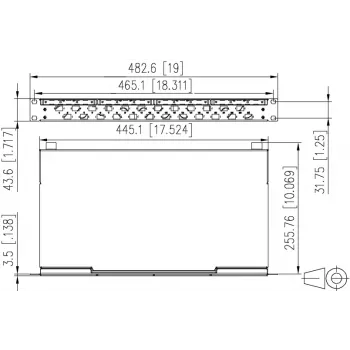 METZ CONNECT patch panel di giunzione 24xLC-Duplex OM3 1U 19 pollici 1504557724-E
