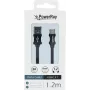 PowerRay cavo dati e ricarica USB-C a USB-A, 1,2 m, tessuto nero PR-DCUC120TBK