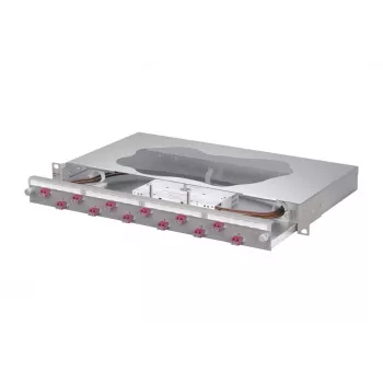 METZ CONNECT patch panel di giunzione 12x LC-Duplex OM4, 1U, montaggio rack 19 pollici, grigio 1504677512-F