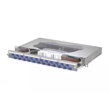 METZ CONNECT patch panel di giunzione 24xLC-Duplex OS2 Singlemode 1U montaggio rack 19 pollici 1504697424-E