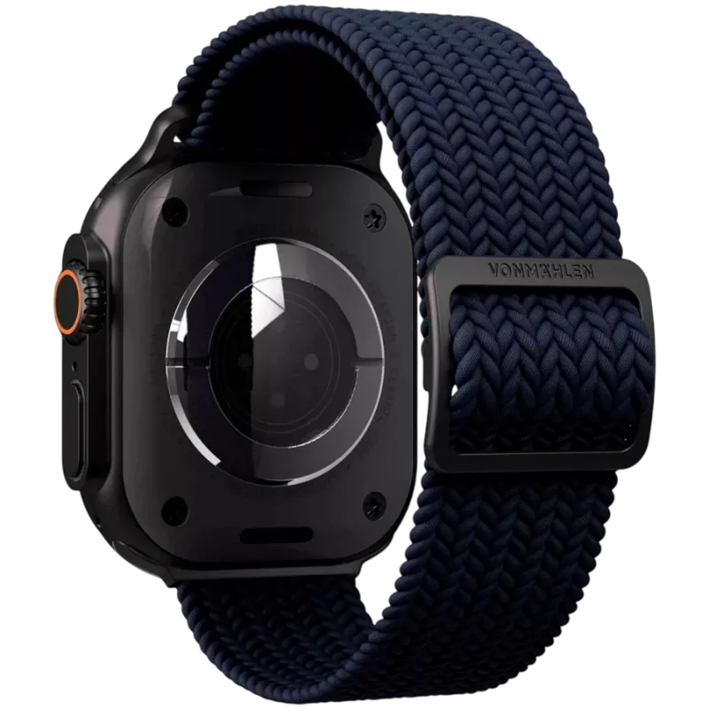 VONMÄHLEN Woven Loop per Apple Watch 44/45/46/49mm, Navy Black