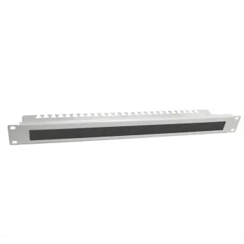 IT-BUDGET pannello passacavi 19 pollici con spazzola e barre antistrappo, 1U, grigio chiaro 90ITBKDFPKL1HEG
