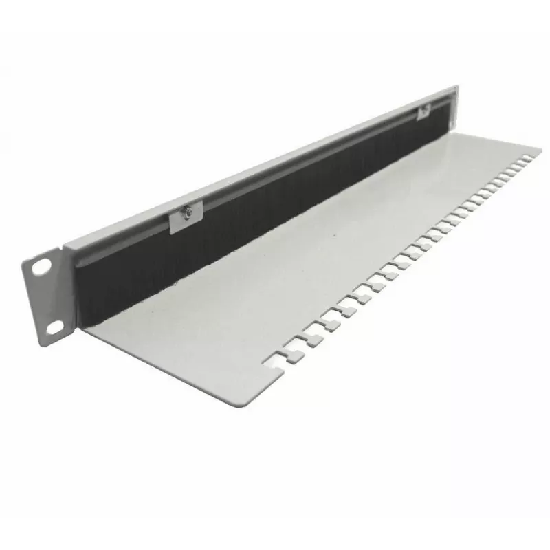 IT-BUDGET pannello passacavi 19 pollici con spazzola e barre antistrappo, 1U, grigio chiaro 90ITBKDFPKL1HEG