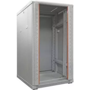 IT-BUDGET armadio rack SRK - 22U - 600x600 mm - porta in vetro/acciaio - preassemblato - grigio chiaro 99ITB19SRK2266GGNM