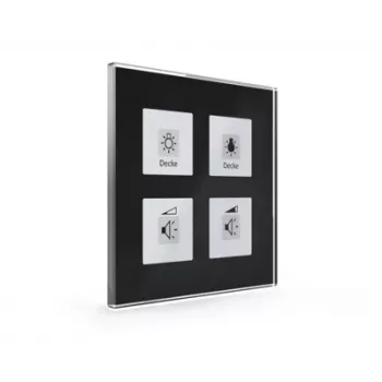 MDT BE-GT04S.01 Glass Push Button Plus 4 canali nero