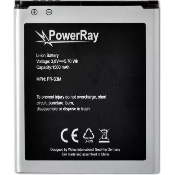 PowerRay batteria ricaricabile PR-S3M per Samsung Galaxy S3 Mini, 1500 mAh, bulk