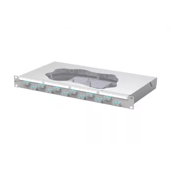 METZ CONNECT patch panel di giunzione 12xSC Duplex OM3, 1U, grigio chiaro 150455BA12-F