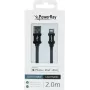 PowerRay PR-DCUL200TBK cavo intrecciato USB-A a Lightning certificato MFi, 2 m, nero