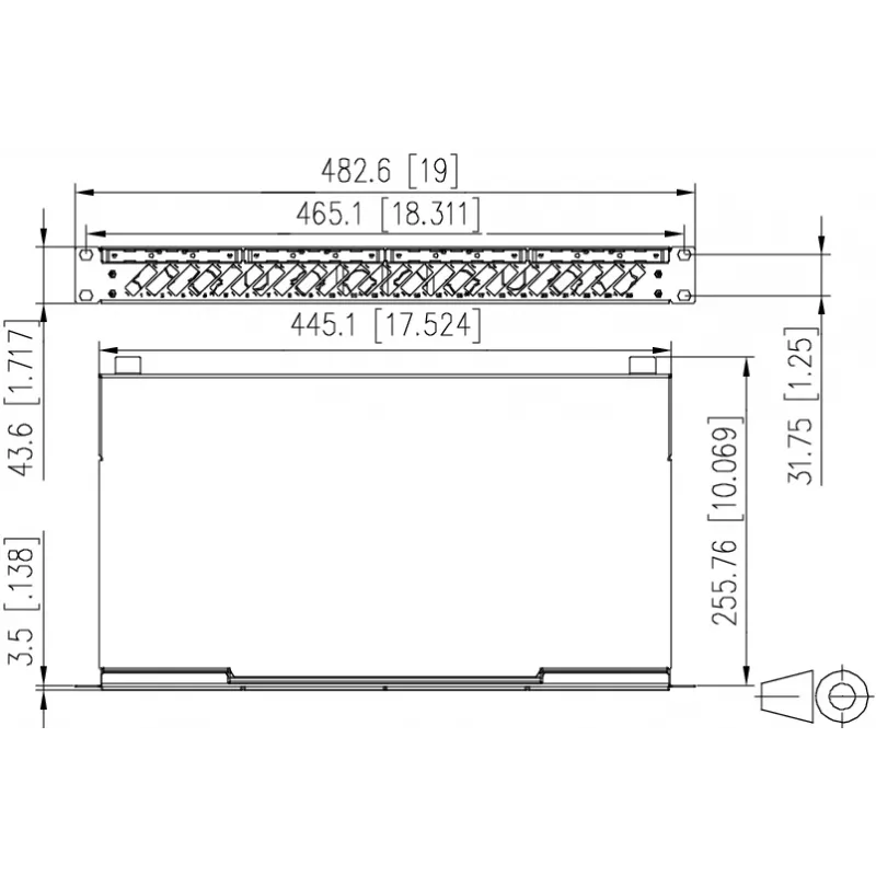 METZ CONNECT patch panel di giunzione in fibra ottica 24 porte SC-Duplex OS2 singlemode, 1U montaggio rack 19 pollici, grigio chiaro 150459E224-E