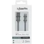 PowerRay PR-DCUL200TGY cavo intrecciato USB-A a Lightning certificato MFi 2m grigio tessuto
