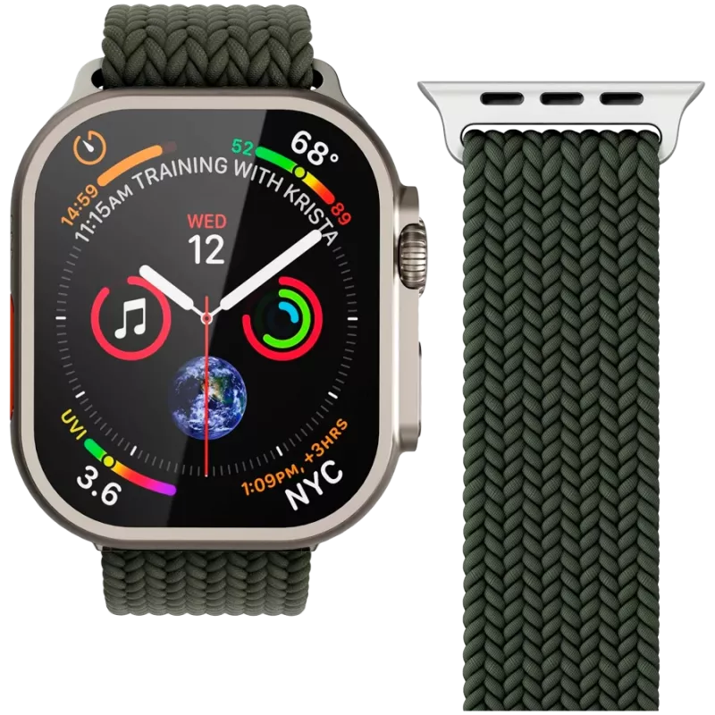 VONMÄHLEN Loop intrecciato per Apple Watch 40/41/42mm, oliva