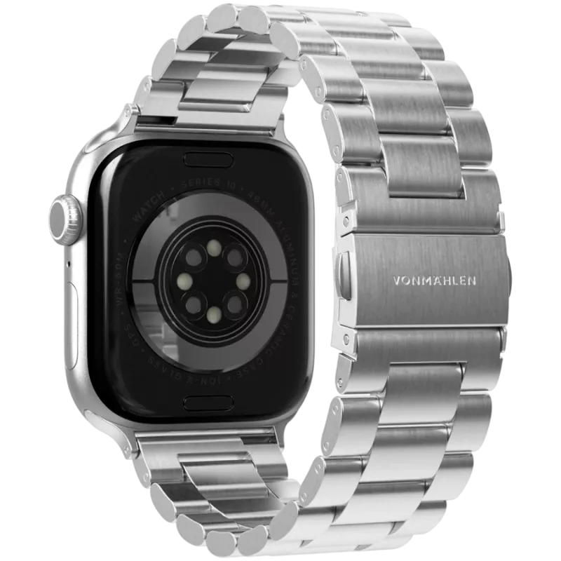 VONMÄHLEN Link cinturino 2 per Apple Watch 40/41/42mm, acciaio inox, argento