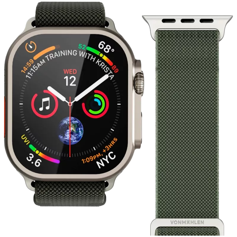 VONMÄHLEN Classic Nylon Loop 44, 45, 46, 49mm taglia unica, oliva