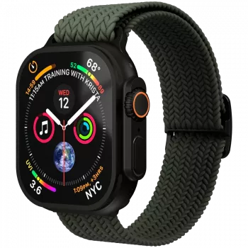 VONMÄHLEN Woven Loop per Apple Watch 40/41/42mm, oliva nero