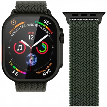 VONMÄHLEN Woven Loop per Apple Watch 40/41/42mm, oliva nero