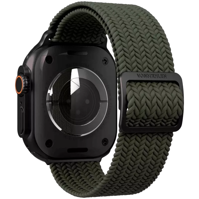 VONMÄHLEN Woven Loop per Apple Watch 40/41/42mm, oliva nero