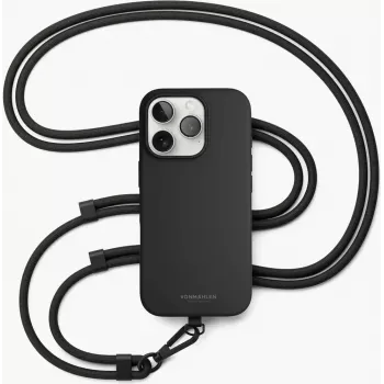VONMAEHLEN Infinity Go catenella universale per cellulare nero – regolabile fino a 150 cm