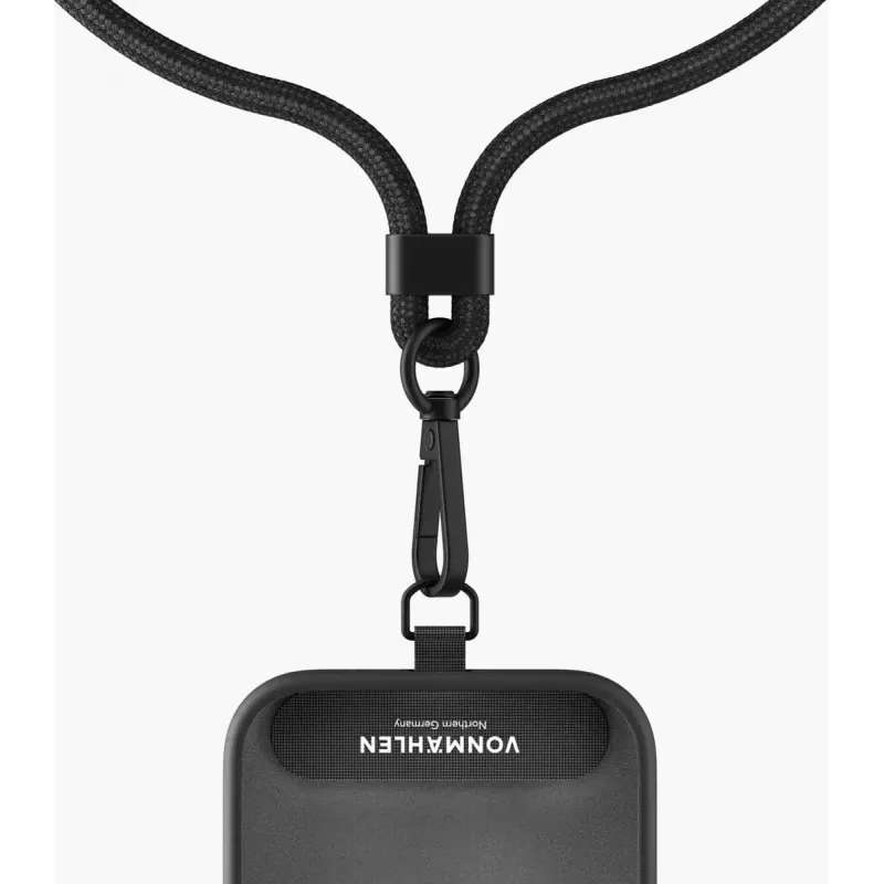 VONMAEHLEN Infinity Go catenella universale per cellulare nero – regolabile fino a 150 cm