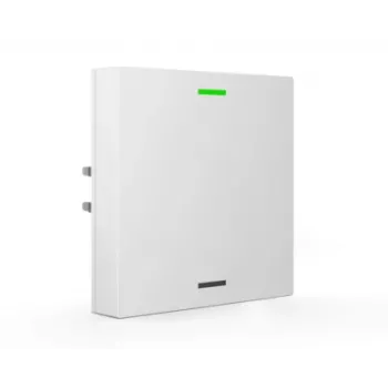 MDT BE-TAL63T1.01 KNX tasto in vetro 1 canale con LED di stato RGB-W, sensori di temperatura e luminosità, Studio bianco lucido neutro