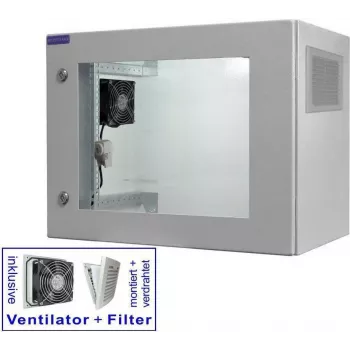 RESISTER PRO armadio di rete attivo 19 pollici, IP54/55, porta in vetro, 9U, 600x400 mm, grigio chiaro 99RRA19WV94GG