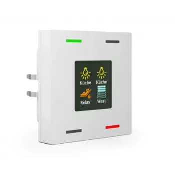 MDT BE-TAS63T4.01 KNX Smart 63 tasto in vetro 4 canali con display a colori e sensore di temperatura, Studio bianco lucido