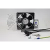 IT-BUDGET kit completo ventilatore per armadio IT con termostato - flusso d'aria 160 m³/h - 230 V - 1 ventilatore, griglia di protezione, cavo, termostato, viti (90ITBLUESET1T)