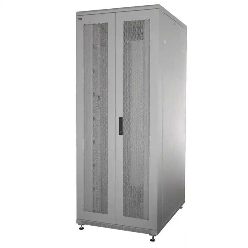 IT-BUDGET armadio server 19 pollici SRK 42U 800x1000 mm doppie porte perforate grigio chiaro 90ITB19SRK42810DTGN