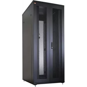 IT-BUDGET kit completo rack server 19 pollici SRK 42U 800x1000 mm doppie porte perforate anteriore e posteriore 4 ventilatori attivi PDU ripiani preassemblato nero 99ITB19SRK42810DTSM