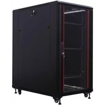 IT-BUDGET rack server 19 pollici SRK - 27U - 800x1000 mm - porta in vetro/acciaio - canaline - flatpack - nero 90ITB19SRK27810GSN