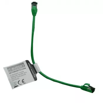 IT-BUDGET cavo patch slim Cat.8.1, S/FTP, 40 Gbps, 2000 MHz, verde, 0,15 m 90ITBSLIM81PK015GR