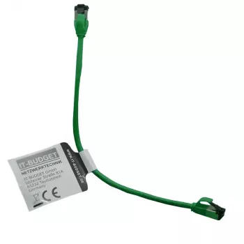 IT-BUDGET cavo patch slim Cat.8.1, S/FTP, 40 Gbps, 2000 MHz, verde, 0,15 m 90ITBSLIM81PK015GR