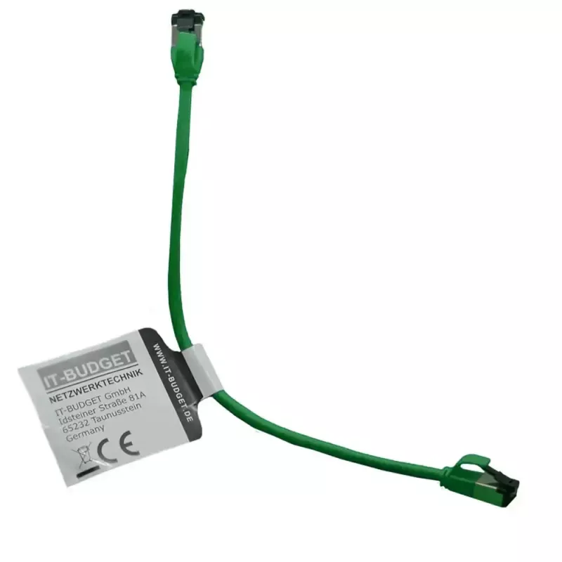 IT-BUDGET cavo patch slim Cat.8.1, S/FTP, 40 Gbps, 2000 MHz, verde, 0,15 m 90ITBSLIM81PK015GR
